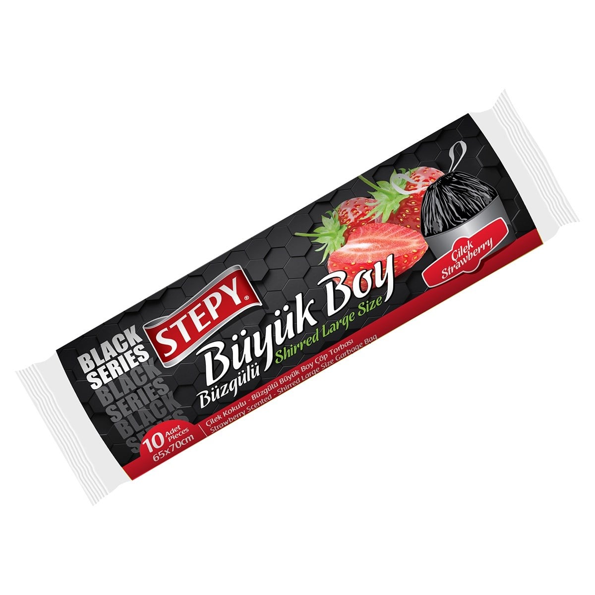 Çöp PoşetiStepy Orta Boy Çöp Torbası Çilek Kokulu 10 Adet ( 55*60 cm )