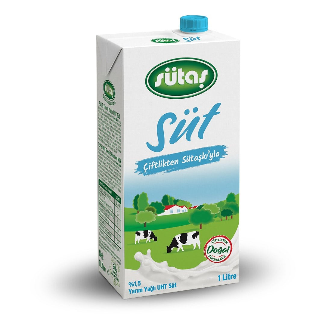 Sade SütSütaş Yarım Yağlı Süt 1 L
