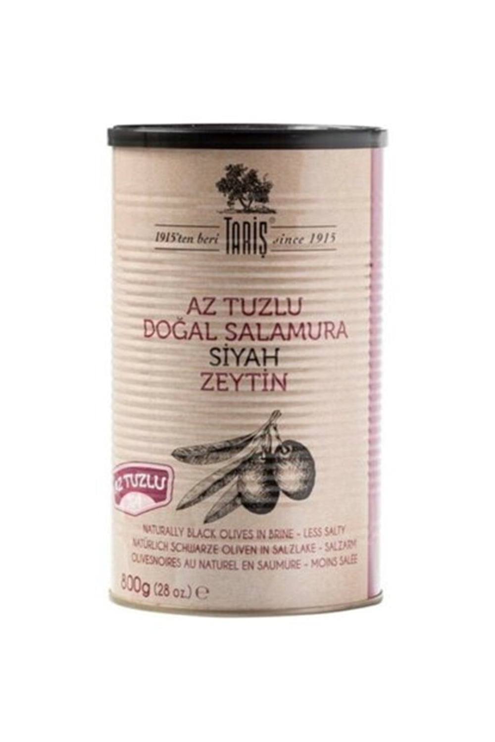 Tariş Doğal Salaura Siyah Zeytin Az Tuzlu 800 Gr
