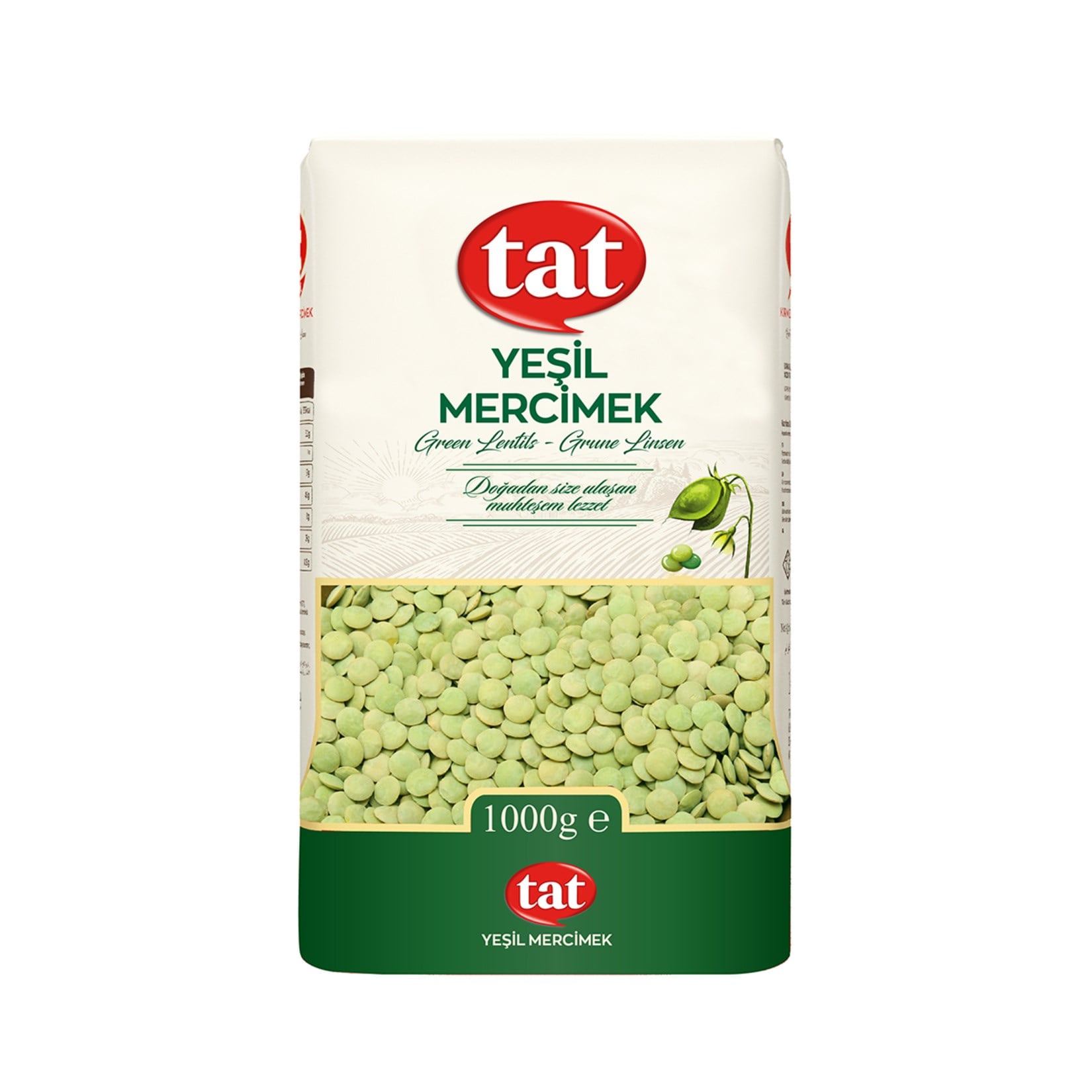 MercimekTat Bakliyat Yeşil Mercimek 1000 Gr