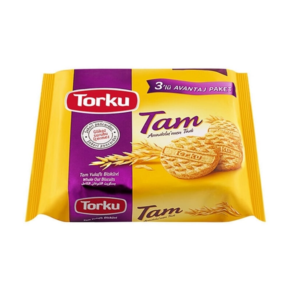 Torku Bisküvi Tam Yulaflı 3*125 Gr