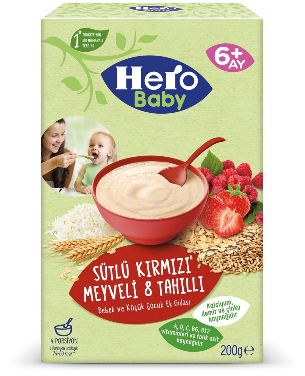Ülker Hero Baby Sütlü Kırmızı Meyveli Tahıllı 200 gr