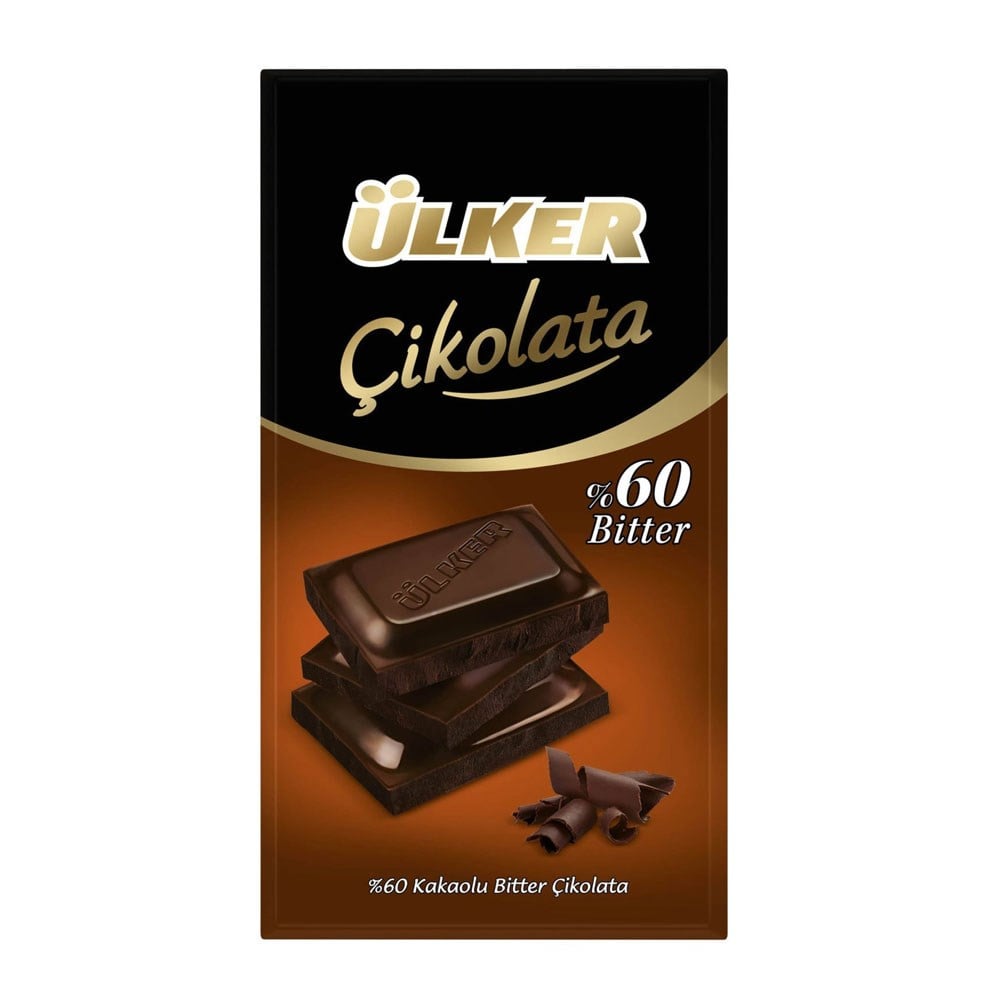 Ülker Kakaolu Bitter Çikolata 80 Gr Tablet %60 Bitter