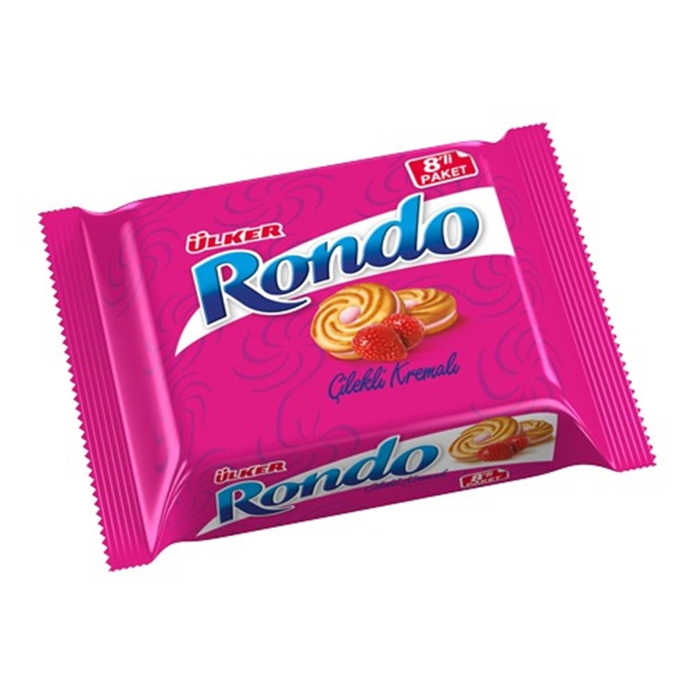 Ülker Rondo Çilek Kremalı Bisküvi 8 li Paket 488 gr