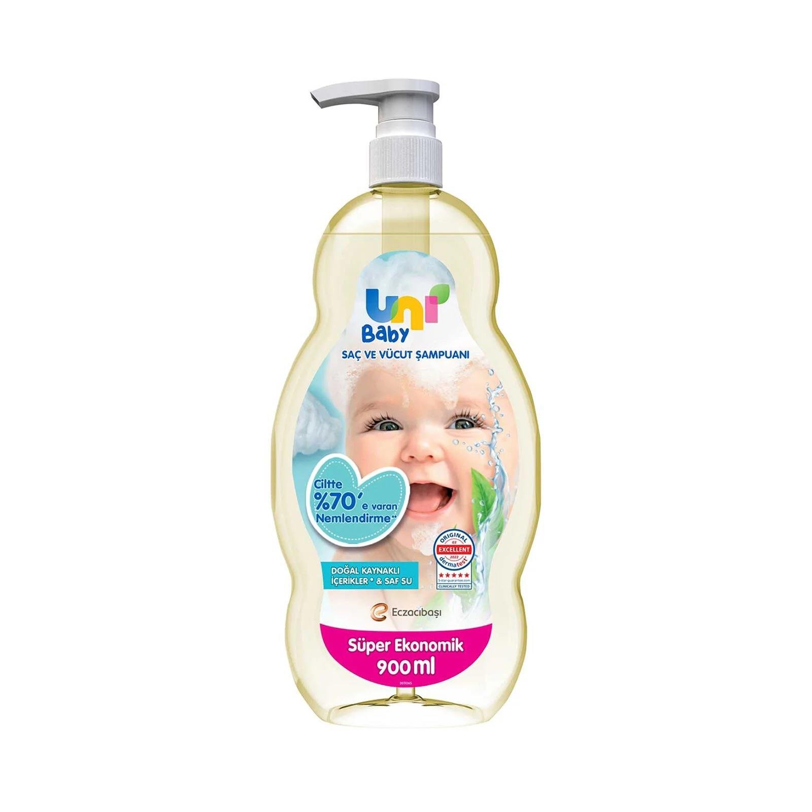 Bebek ŞampuanıUni Baby Saç ve Vücut Şampuan 900ML (Pompalı)