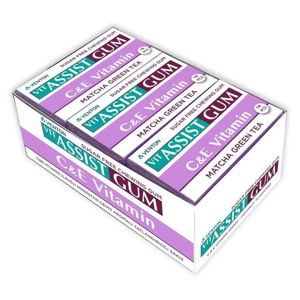 SakızVit Assist Gum C & E Vitamini, Hindistan Cevizi Aromalı Şekersiz Sakız