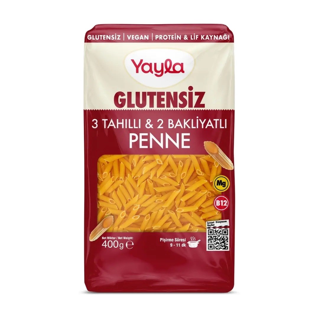 MakarnaYayla Makarna Glutensiz 3 Tahıllı & 2 Bakliyatlı Penne 400 g