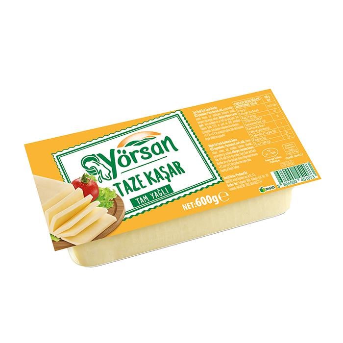 Taze KaşarYörsan Kaşar Peyniri 600 gr Tam Yağlı Taze