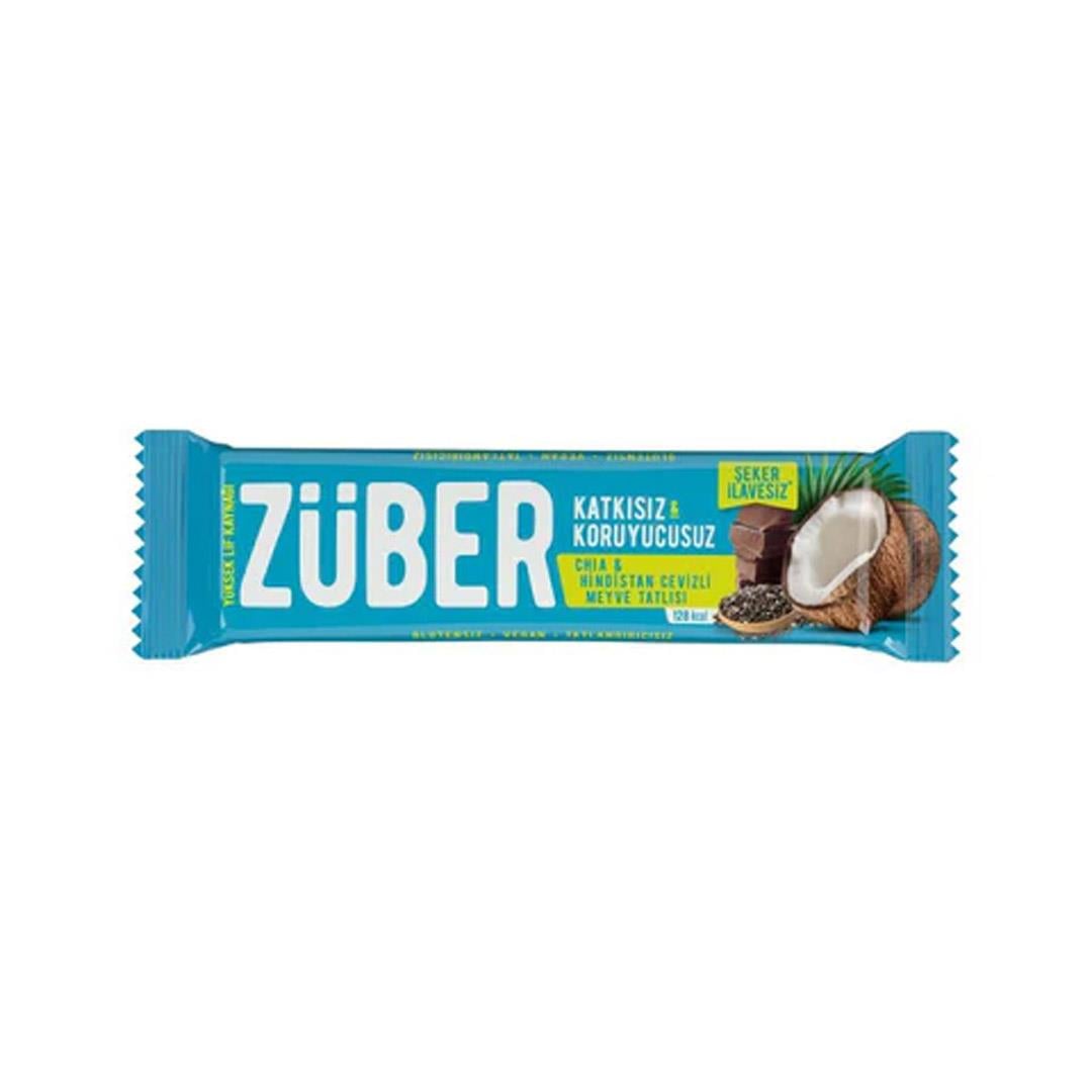 Bar KaplamalılarZüber Chia ve Hindistan Cevizli Meyve Tatlısı 40Gr