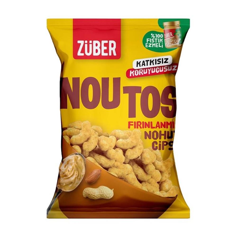 CipsZüber Noutos Fırınlanmış Nohut Cipsi Fıstık Ezmeli 55Gr