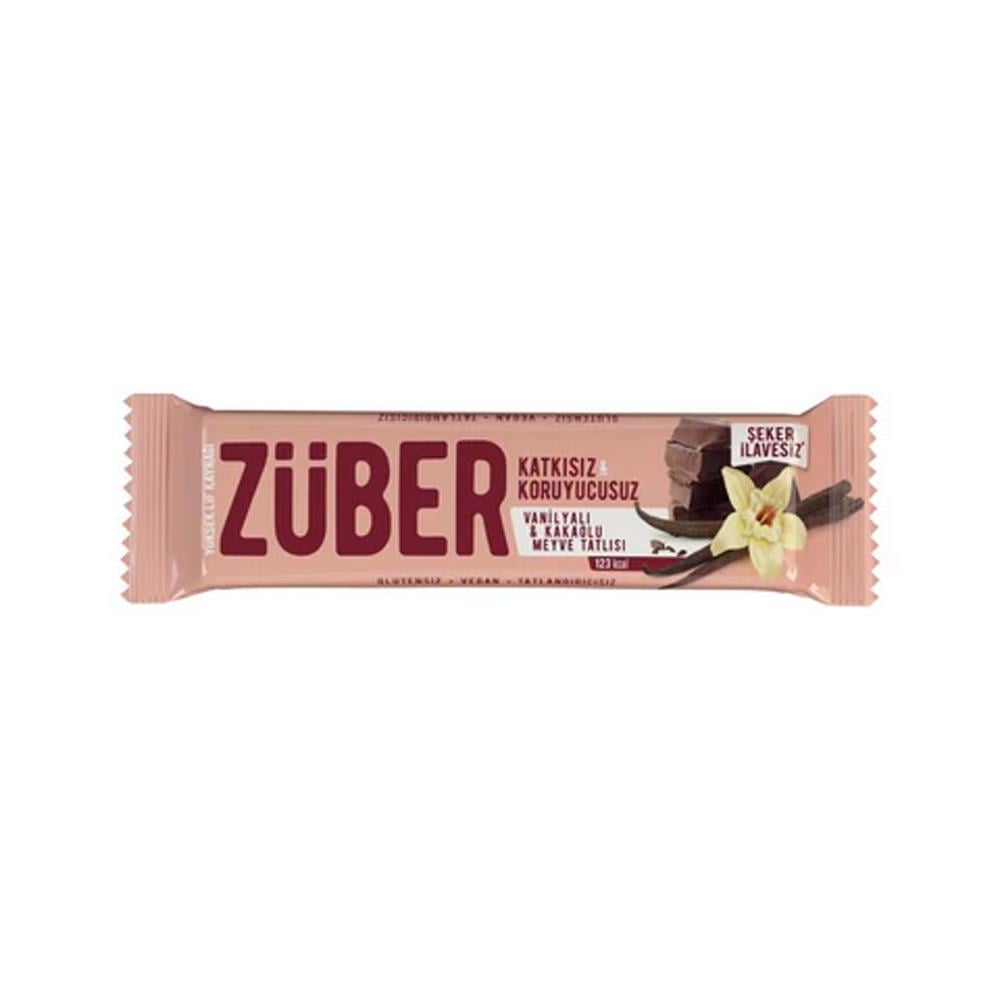 Bar KaplamalılarZüber Vanilyalı Kakaolu Doğal Meyve Tatlısı 40 Gr