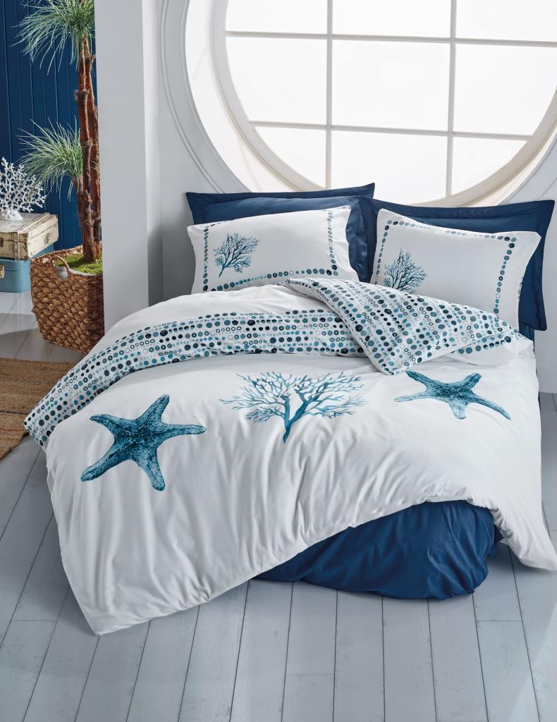 Cotton Box Maritime Nevresim Takımı Çift Kişilik Star Lacivert