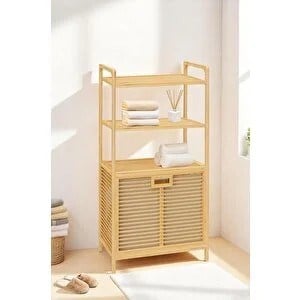 Dıgıthome kirli sepeti Banyo Düzenleyici 3 Raflı Bambu Db-0011