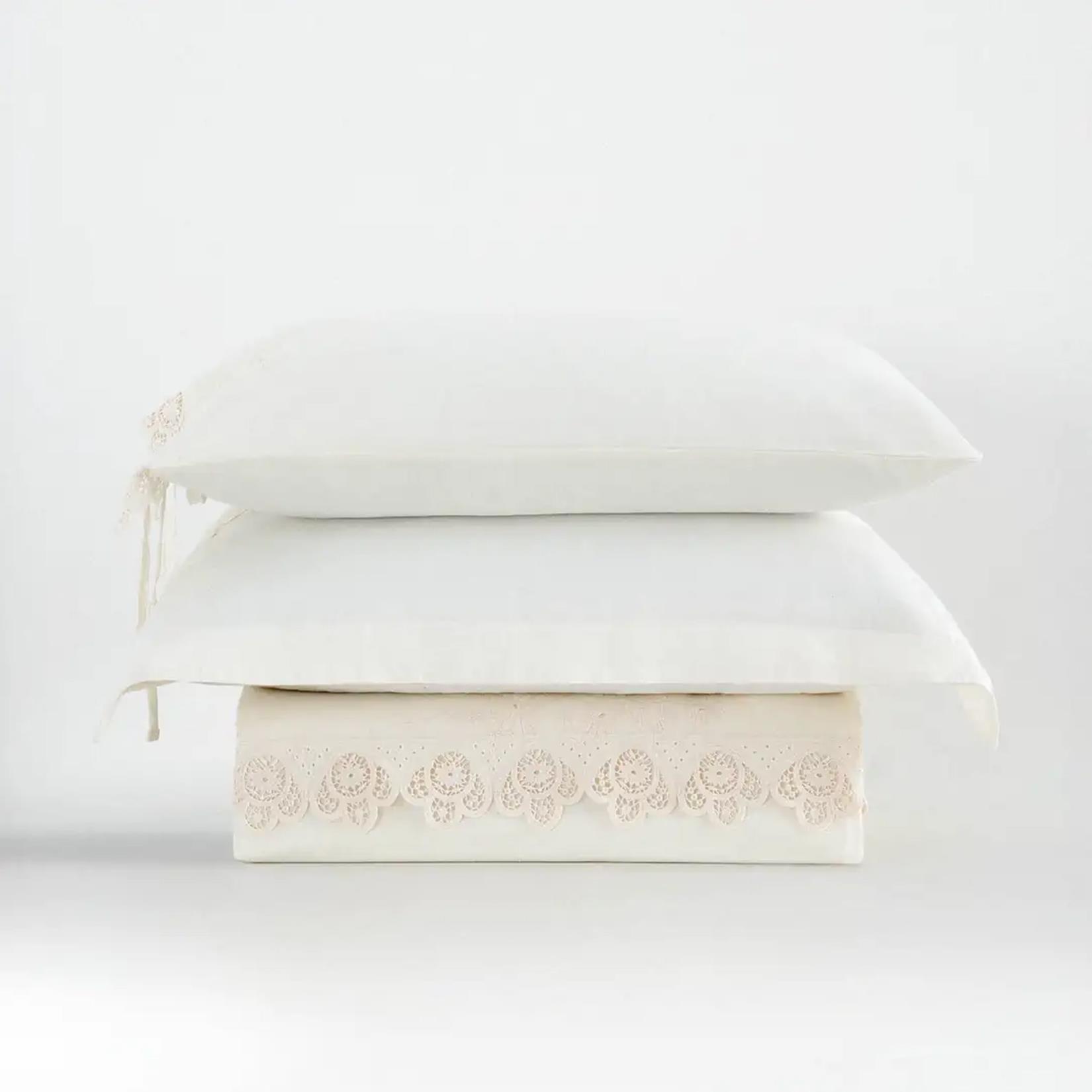 Ecocotton Amanda Çift Kişilik Nevresim Takımı Organik Pamuk Keten Krem