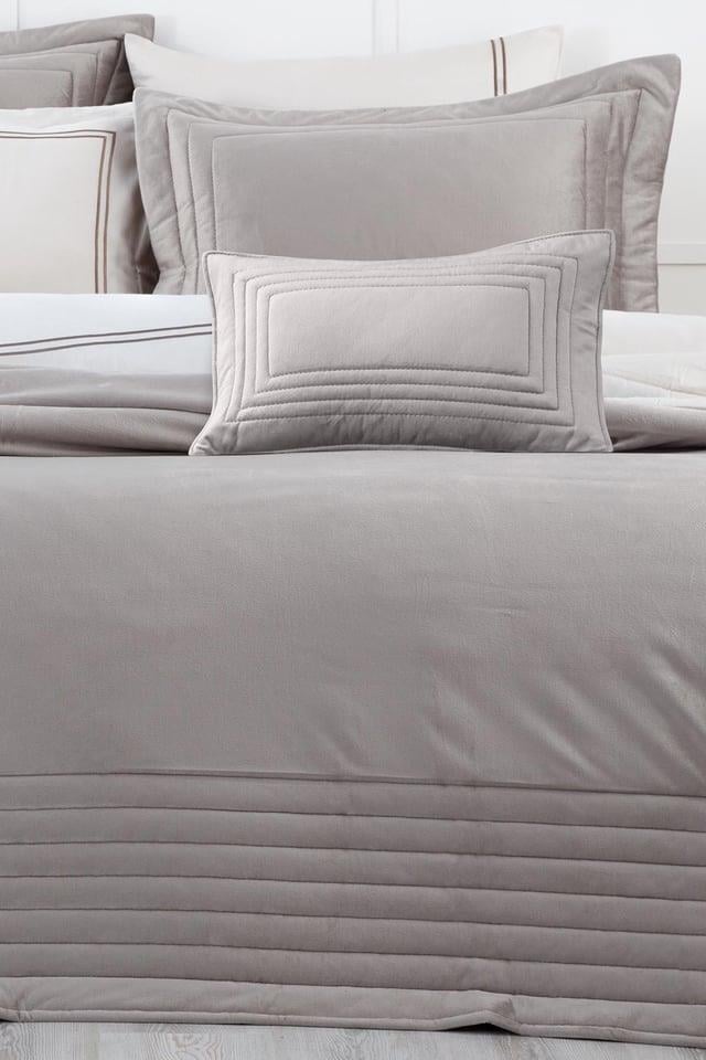 Ecocotton Yatak Örtüsü Çift Kişilik Feza Gri 240x260 %100 Organik