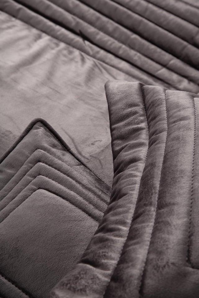 Ecocotton Yatak Örtüsü Takımı Çift Kişilik Antrasit Feza 240x260 %100 Organik