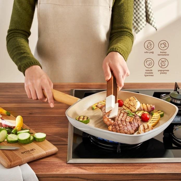 Emsan Swiss Crystal Kare Tava 24 cm