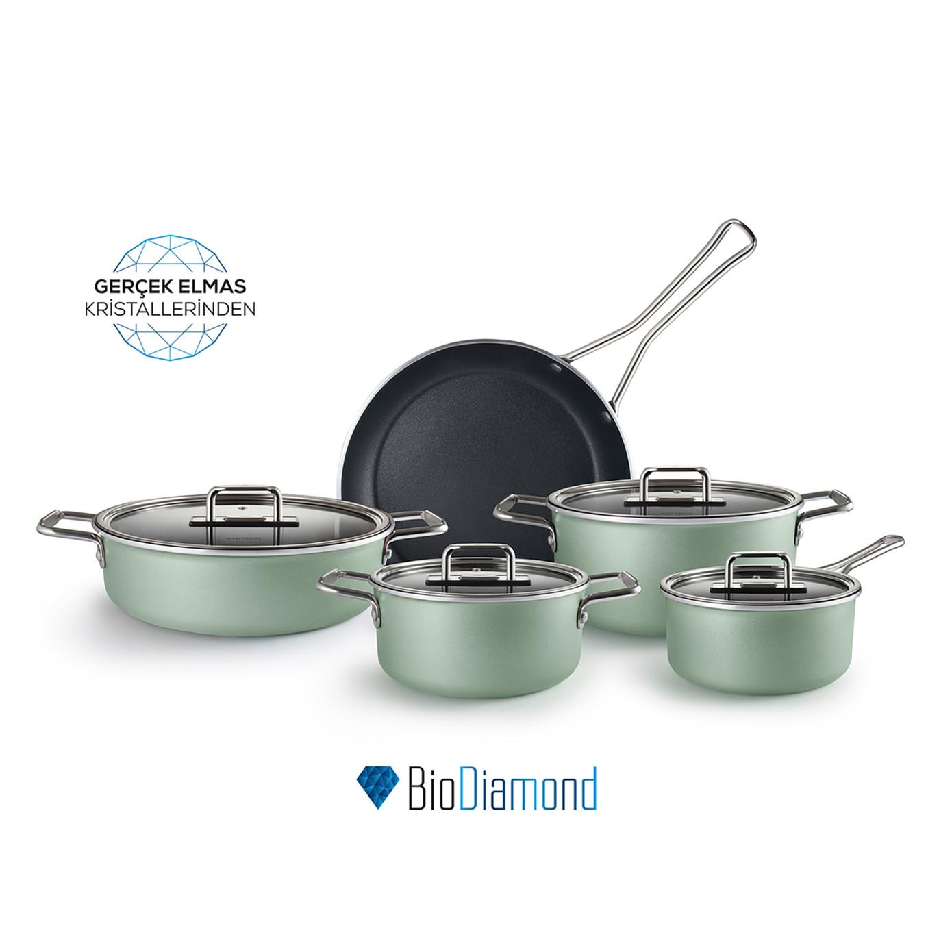 Karaca Mastermaid Biodiamond 9 Parça Tencere Seti Cabbage Green