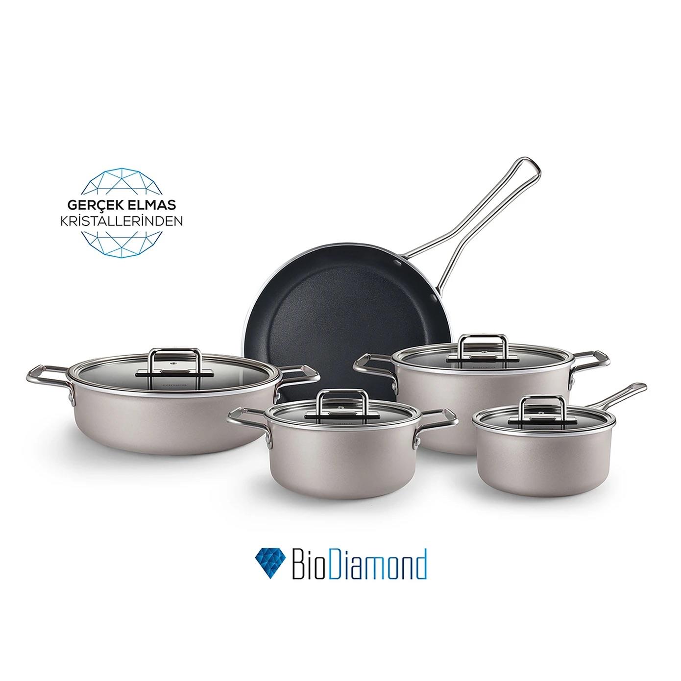 Karaca Mastermaid Biodiamond 9 Parça Tencere Seti Bej