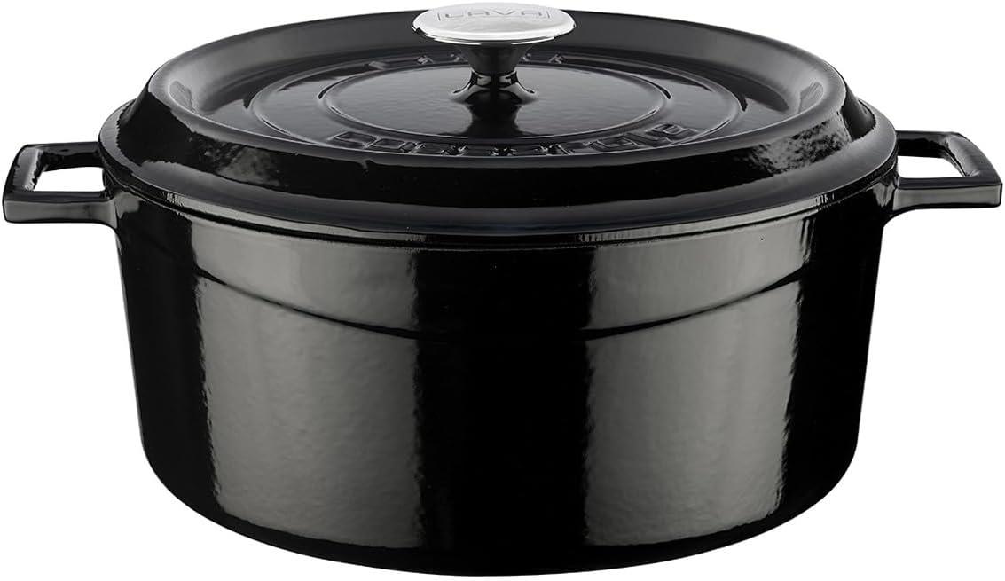 Lava Yuvarlak Döküm  28 Cm Tencere Siyah