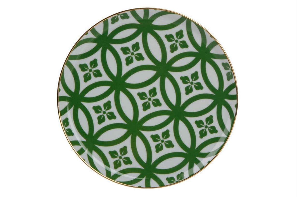 Porland Morocco Desen1 Yeşil Düz Tabak 20cm