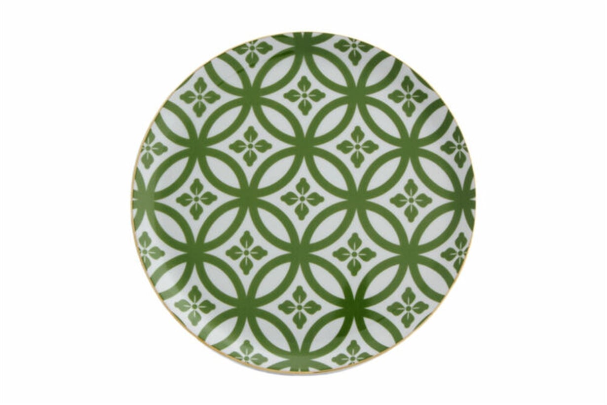 Porland Morocco Desen1 Yeşil Düz Tabak 24cm