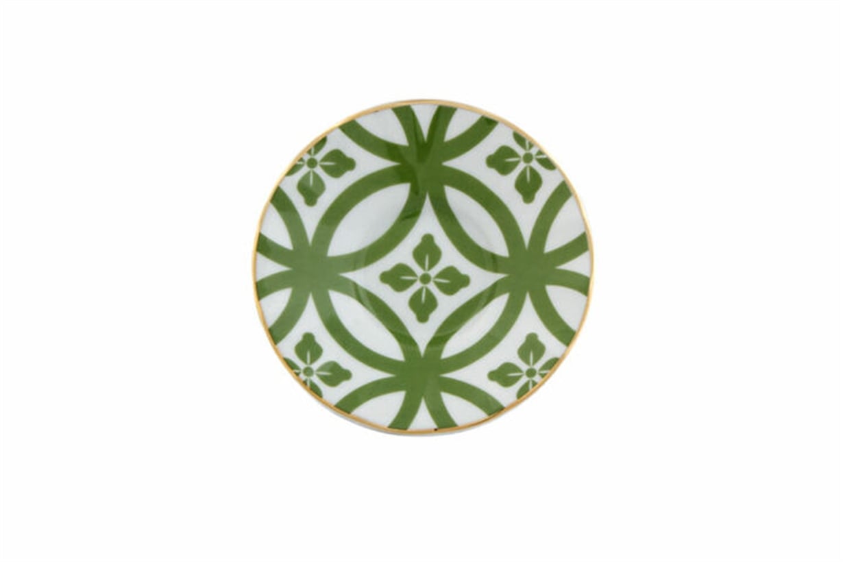 Porland Morocco Desen1 Yeşil Ergonomik Çay Tabağı 12cm