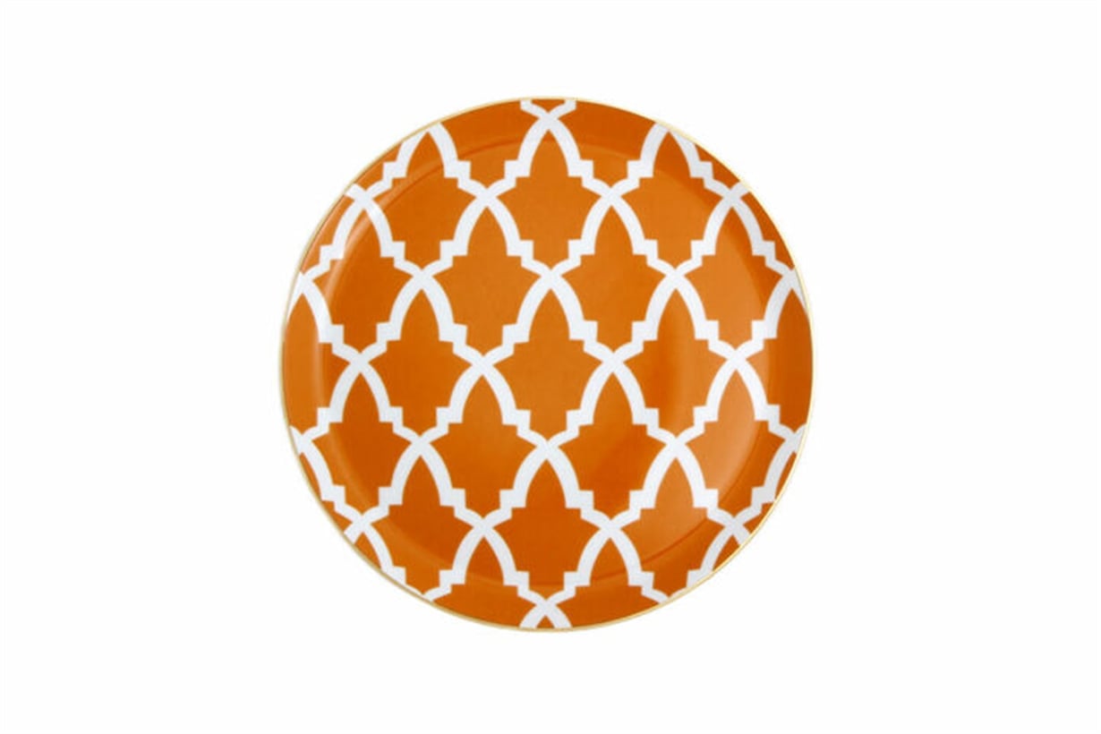 Porland Morocco Desen3 Turuncu Düz Tabak 24cm