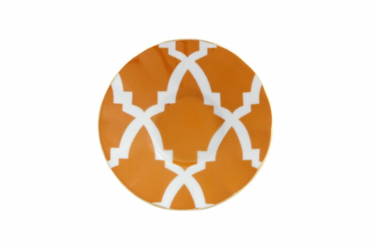 Porland Morocco Desen3 Turuncu Ergonomik Çay Tabağı 12cm