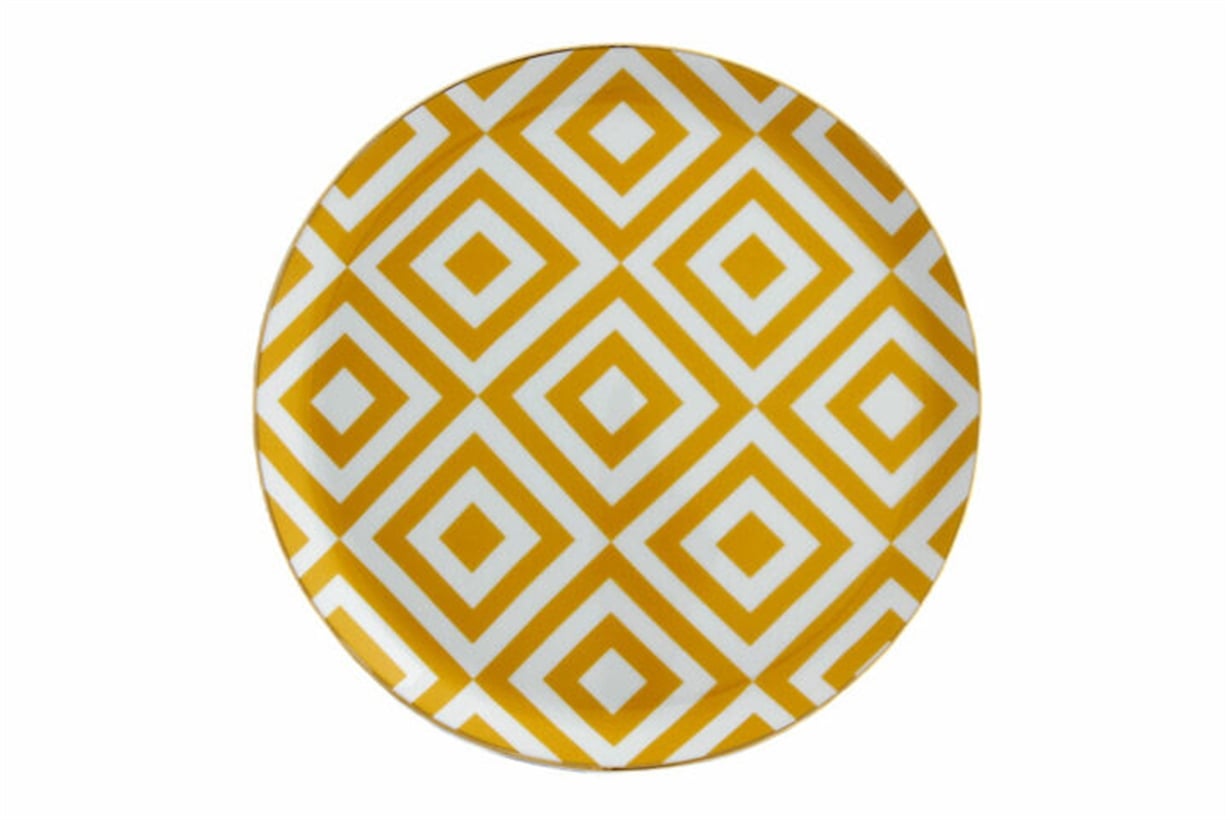 Porland Morocco Desen4 Sarı Düz Tabak 24cm