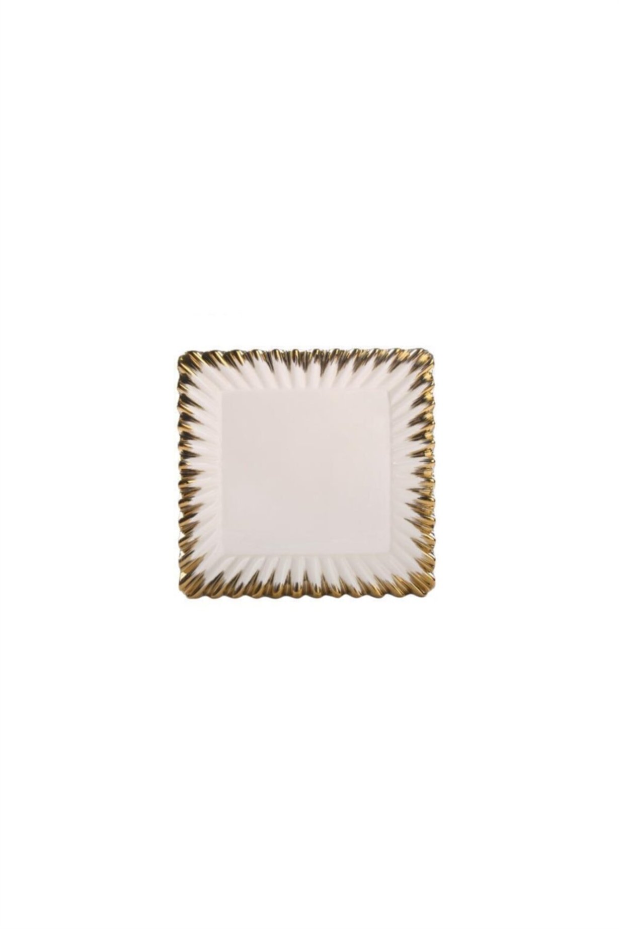 Royking Beyaz Altın Avangarde Kare Sunum Tabak 30cm