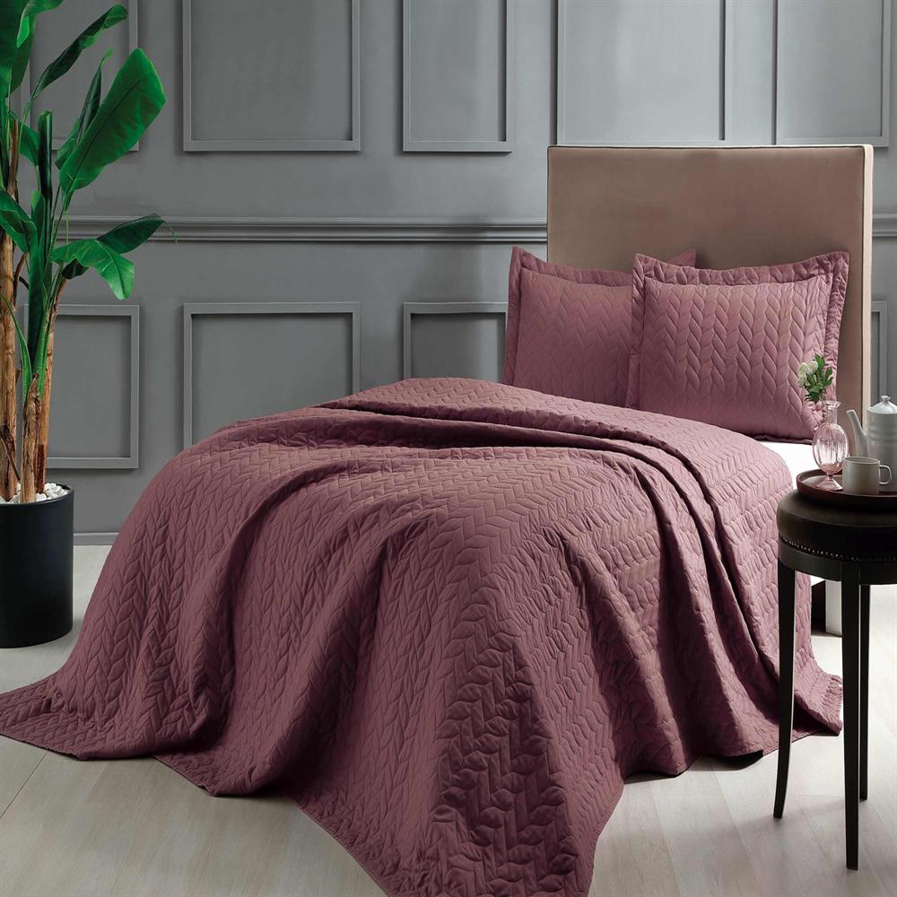 Taç Yatak Örtüsü Tek Kişilik Glory Bordo