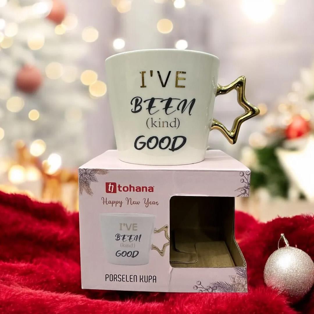 Tohana Porselen Yıldız Kulp Kupa 350 ml