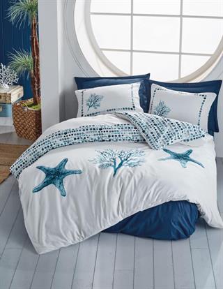 Cotton Box Maritime Nevresim Takımı Çift Kişilik Star Lacivert
