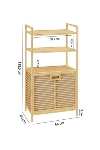 Dıgıthome kirli sepeti Banyo Düzenleyici 3 Raflı Bambu Db-0011