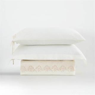 Ecocotton Amanda Çift Kişilik Nevresim Takımı Organik Pamuk Keten Krem