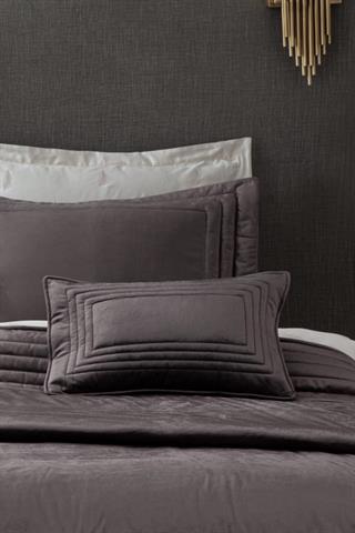 Ecocotton Yatak Örtüsü Takımı Çift Kişilik Antrasit Feza 240x260 %100 Organik