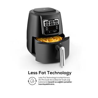 Karaca Air Pro Cook XL 2 in 1 Konuşan Airfryer Black Chrome 4L