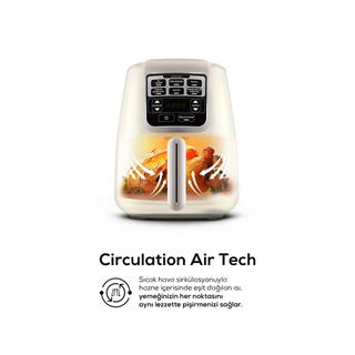 Karaca Air Pro Cook XL 2 in 1 Konuşan Airfryer Iconic Beige 4L