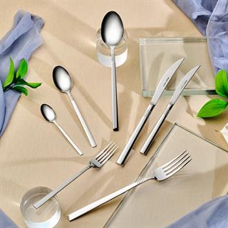 Karaca Elegance Nil V2 Platin 12 Kişilik 84 Parça Çatal Kaşık Bıçak Takımı