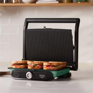 Karaca Gastro Grill Glass Premium 2400W Döküm Tost ve Izgara Makinesi Blue Mist 6 Dilim Kapasiteli