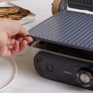 Karaca Gastro Grill Glass Premium 2400W Döküm Izgara ve Tost Makinesi Wood Craft 6 Dilim Kapasiteli