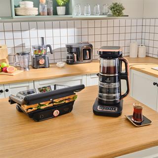 Karaca Gurme Luxury 2.0 Elektrikli Evlilik Paketi Tost, Kahve, Çay Makinesi ve Mutfak Robotu Black Copper