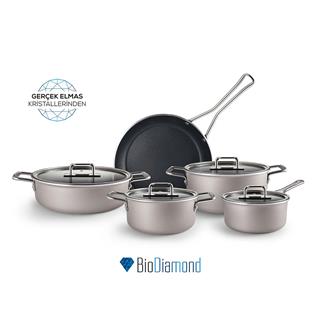Karaca Mastermaid Biodiamond 9 Parça Tencere Seti Bej
