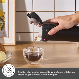 Karaca Pluton Çelik Sızdırmaz Termos Siyah 350 ml