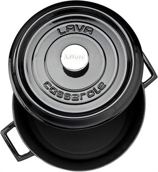 Lava Yuvarlak Döküm  28 Cm Tencere Siyah