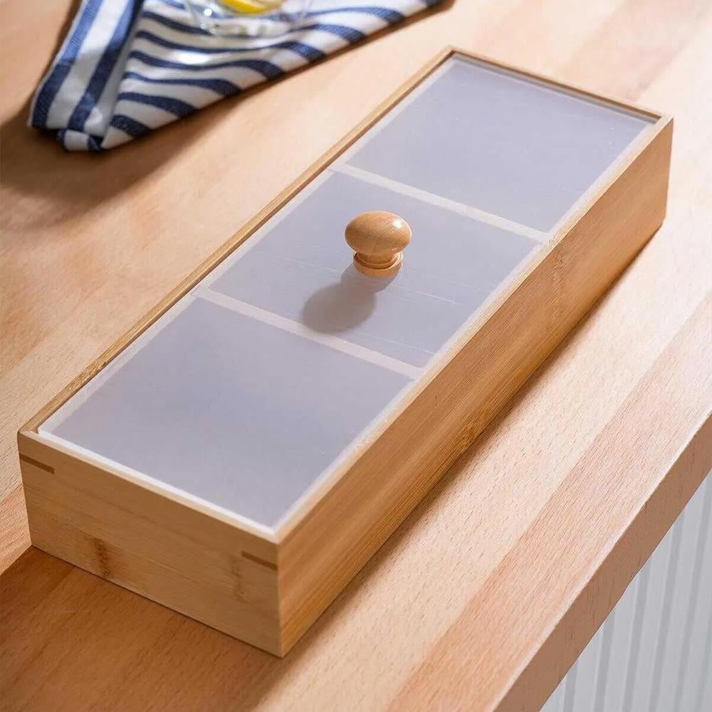 ACAR 257 Bambu Kapaklı 3 Lü Çerezlik