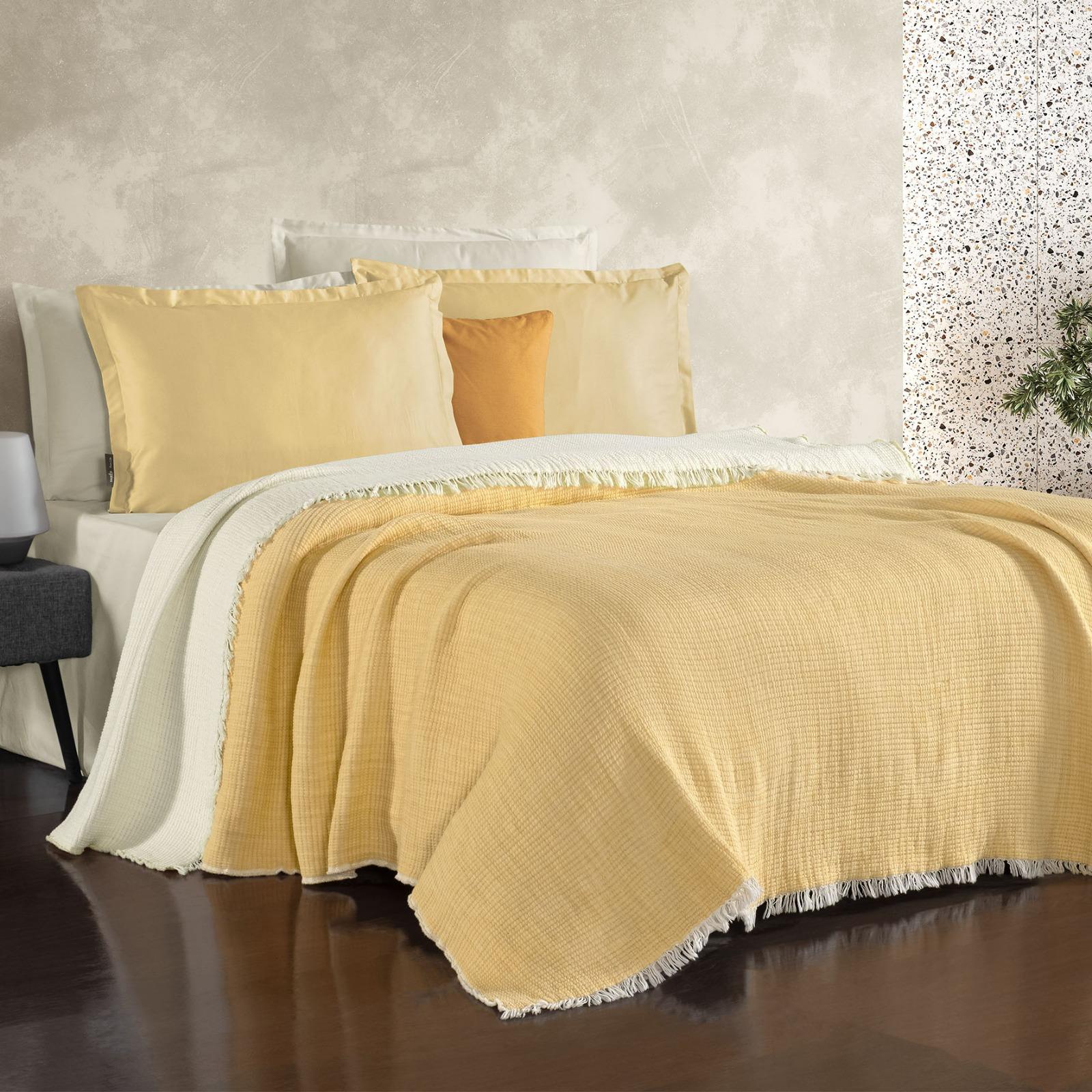 Bazaar Çift Kişilik Yatak Örtüsü Bowie Sarı