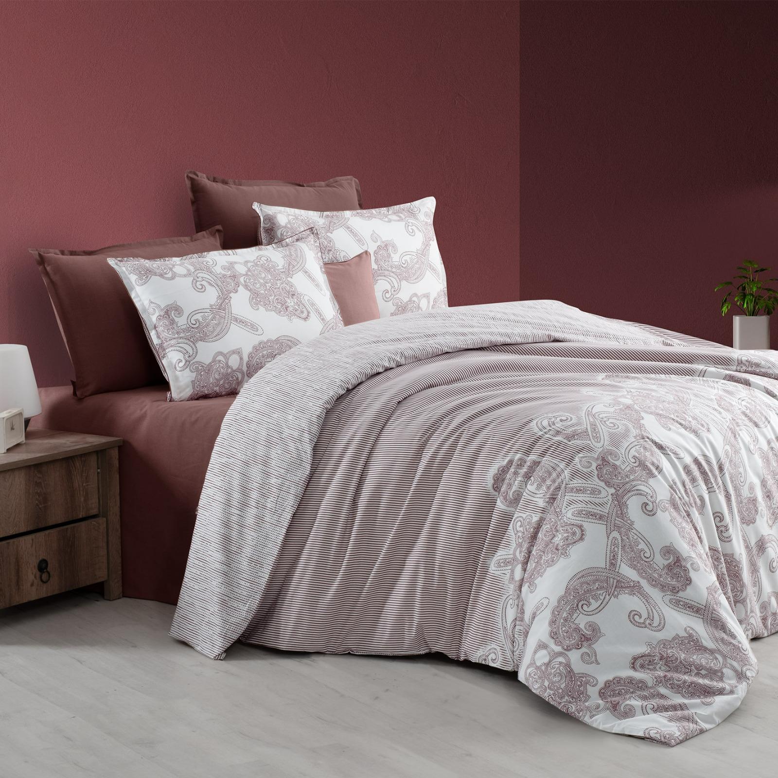 Bazaar Ranfors Patrıca Bordo Nevresim Takımı Çift Kişilik