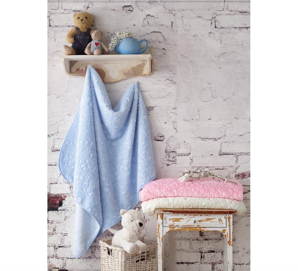 Cotton Box Battaniye Embos Bebek Mavi